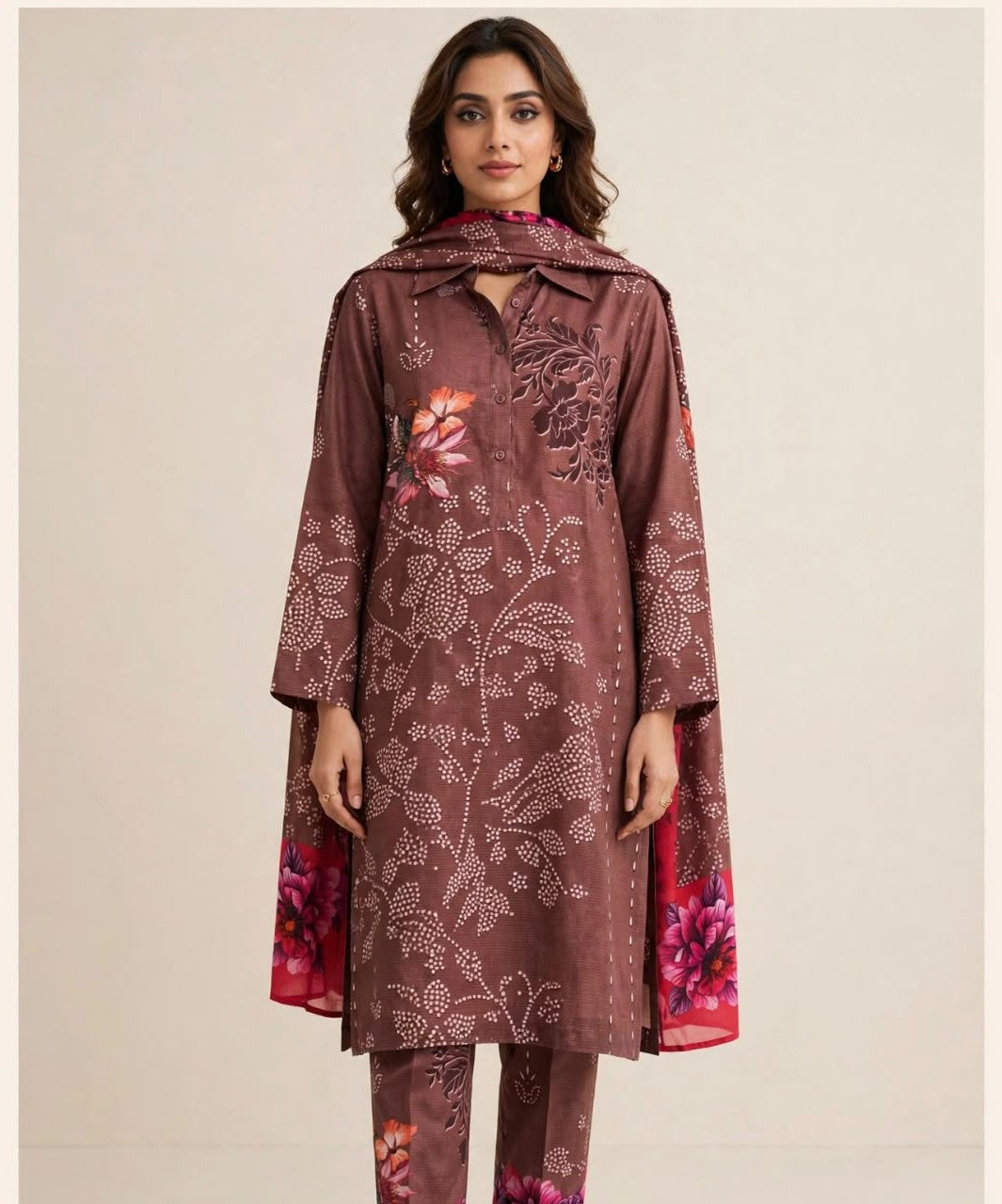 Cocoa - Lawn Suit, premium lawn, 3-piece unstitched