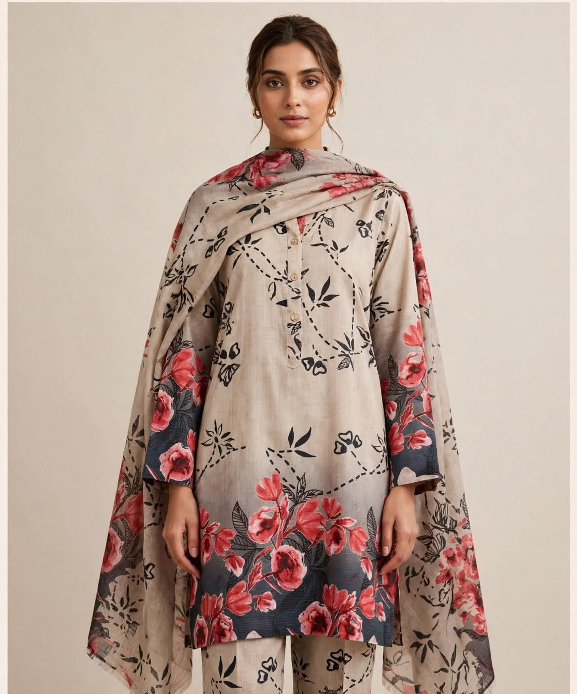 Poppy - Lawn Suit, premium lawn, 3-piece unstitched