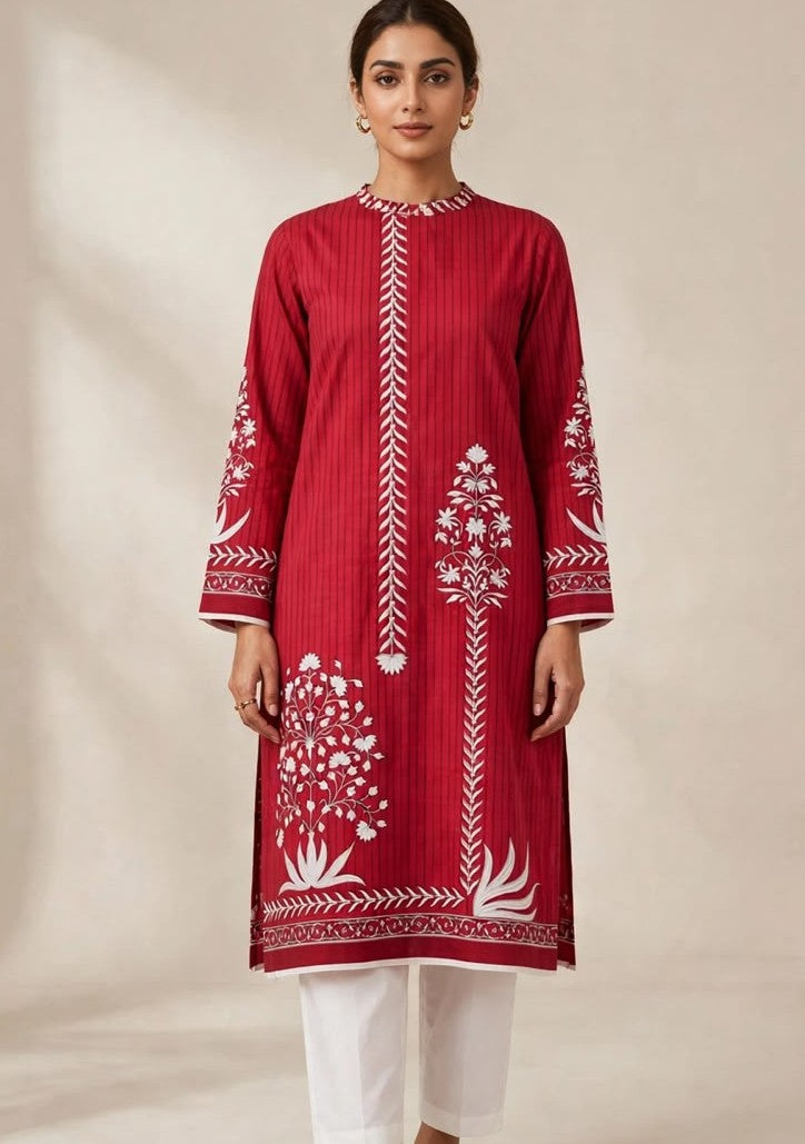 Scarlet - Khaddar Suit, premium khaddar, 2-piece unstitched