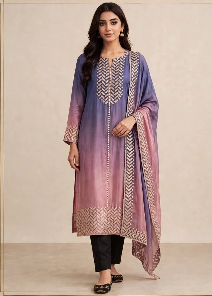 Dusk - Sheesha Silk Suit, premium sheesha silk, 2-piece unstitched