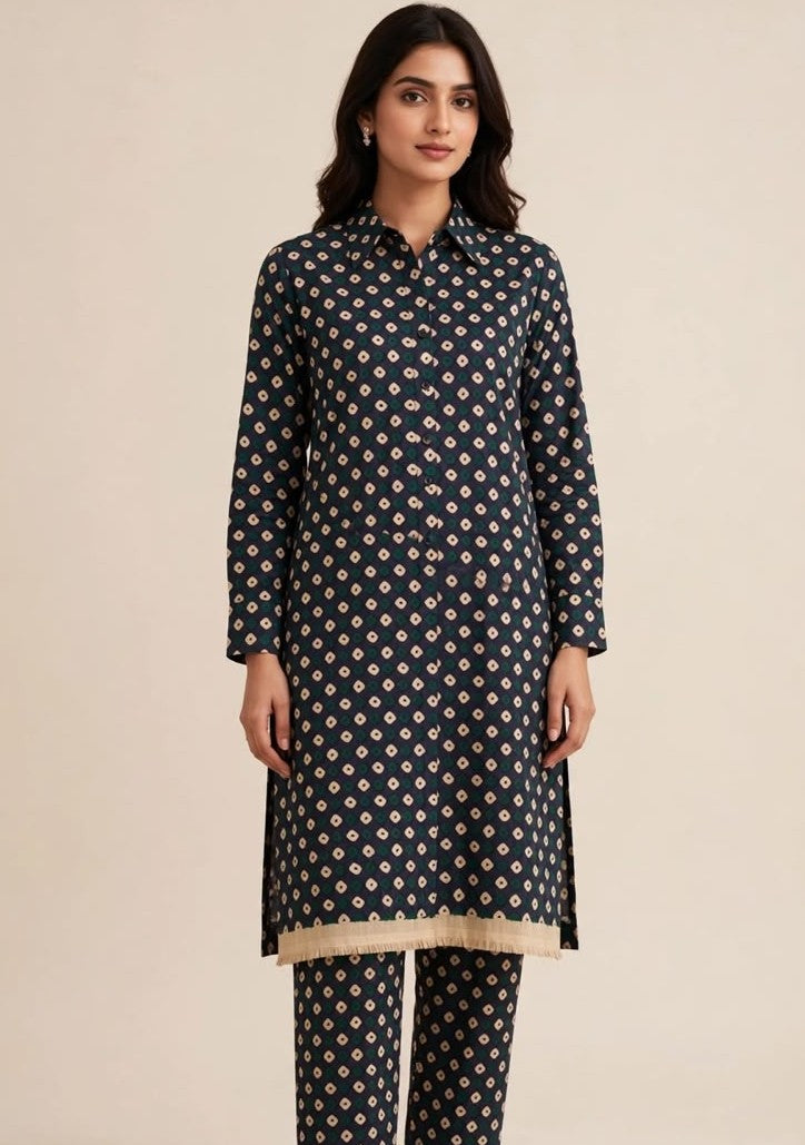 Midnight - Khaddar Suit, premium khaddar, 2-piece unstitched