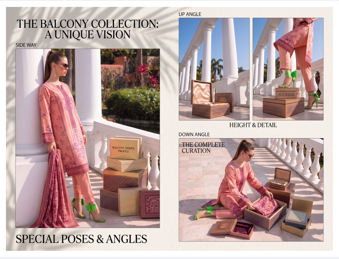 Noor three-piece unstitched printed lawn suit by Libas e Ahmad