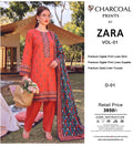 Zara three-piece unstitched embroidered lawn suit by Libas e Ahmad