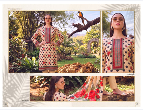 Alina three-piece unstitched embroidered lawn suit by Libas e Ahmad