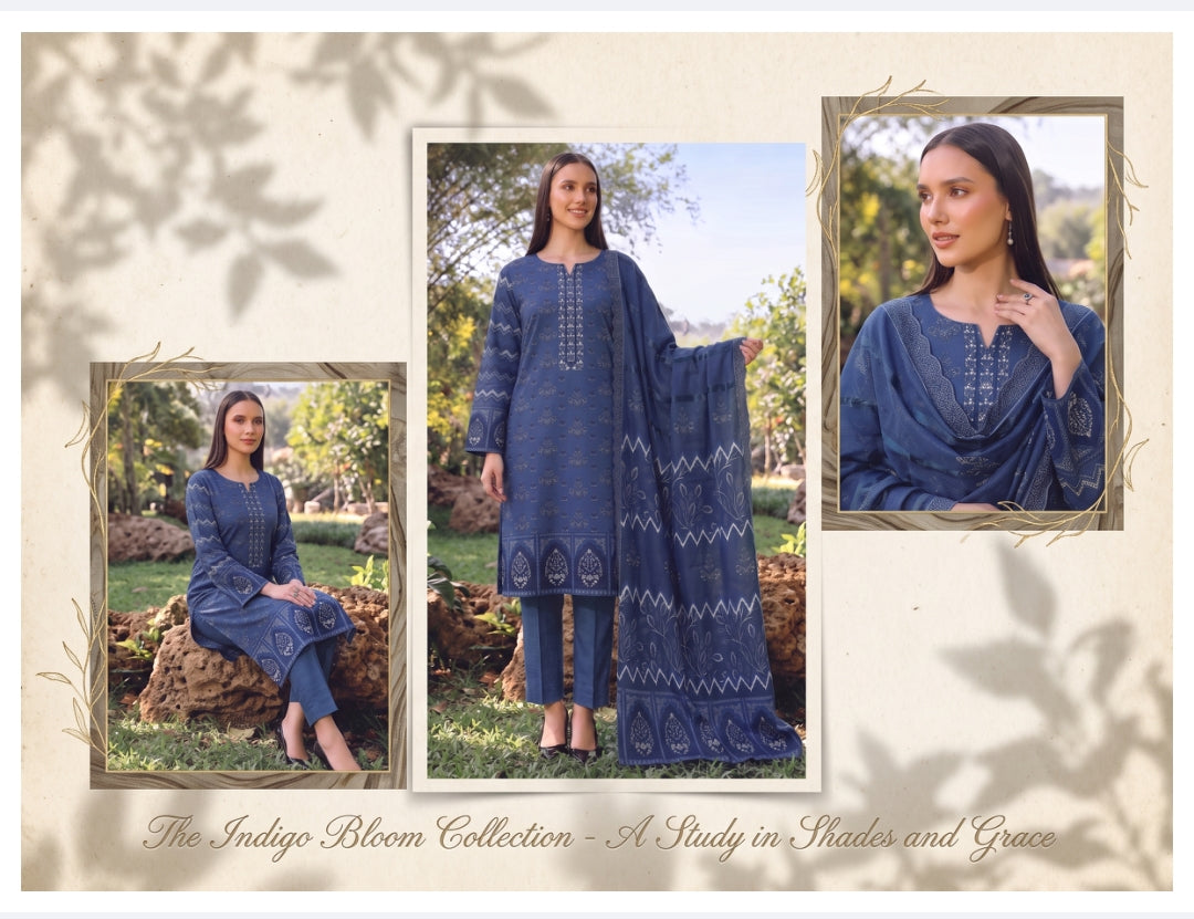 Kiran three-piece unstitched embroidered lawn suit by Libas e Ahmad