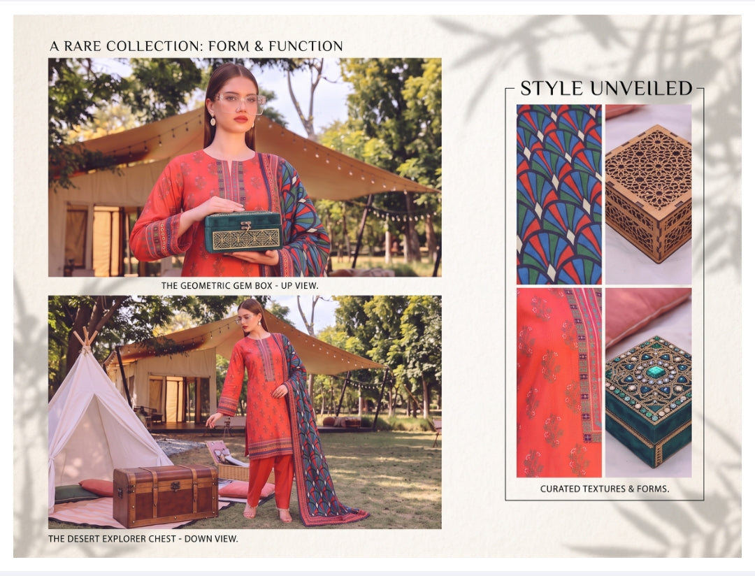 Fajar three-piece unstitched embroidered lawn suit by Libas e Ahmad