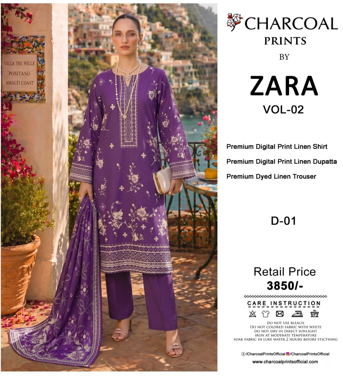 Anaya three-piece unstitched signature lawn suit by Libas e Ahmad