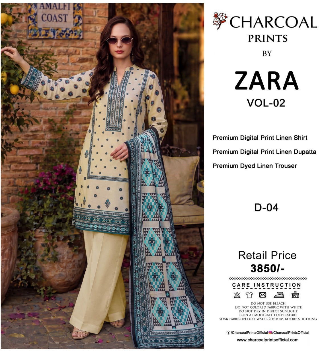 Hareem three-piece unstitched signature lawn suit by Libas e Ahmad