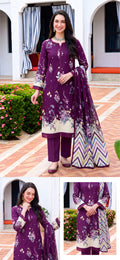Zara three-piece unstitched khaddar suit by Libas e Ahmad
