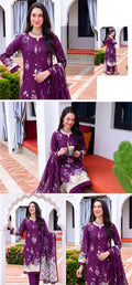 Hareem three-piece unstitched khaddar suit by Libas e Ahmad