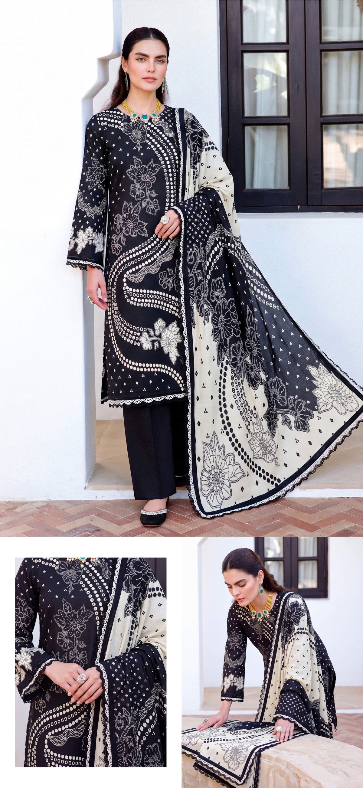 Hooria three-piece unstitched khaddar suit by Libas e Ahmad