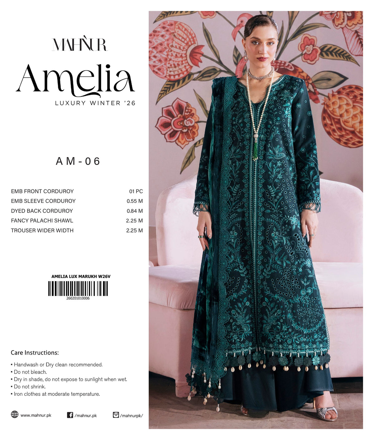 Hareem three-piece unstitched premium embroidered suit by Libas e Ahmad