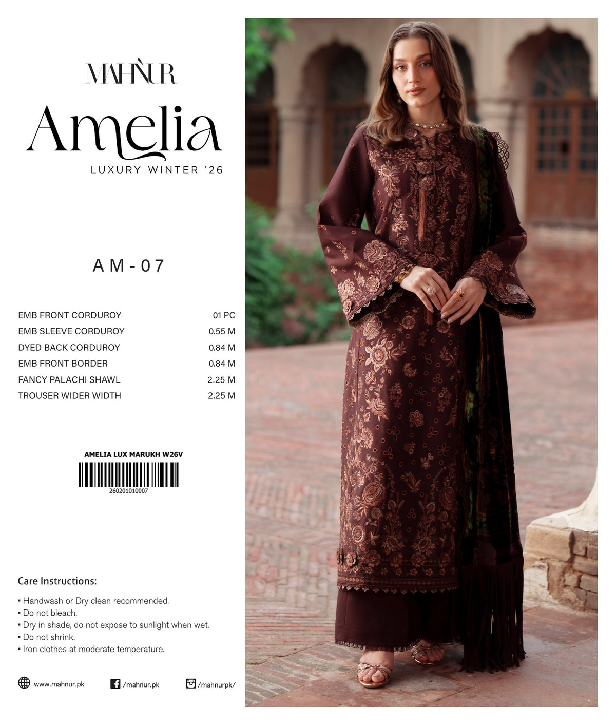 Mahnoor three-piece unstitched premium embroidered suit by Libas e Ahmad