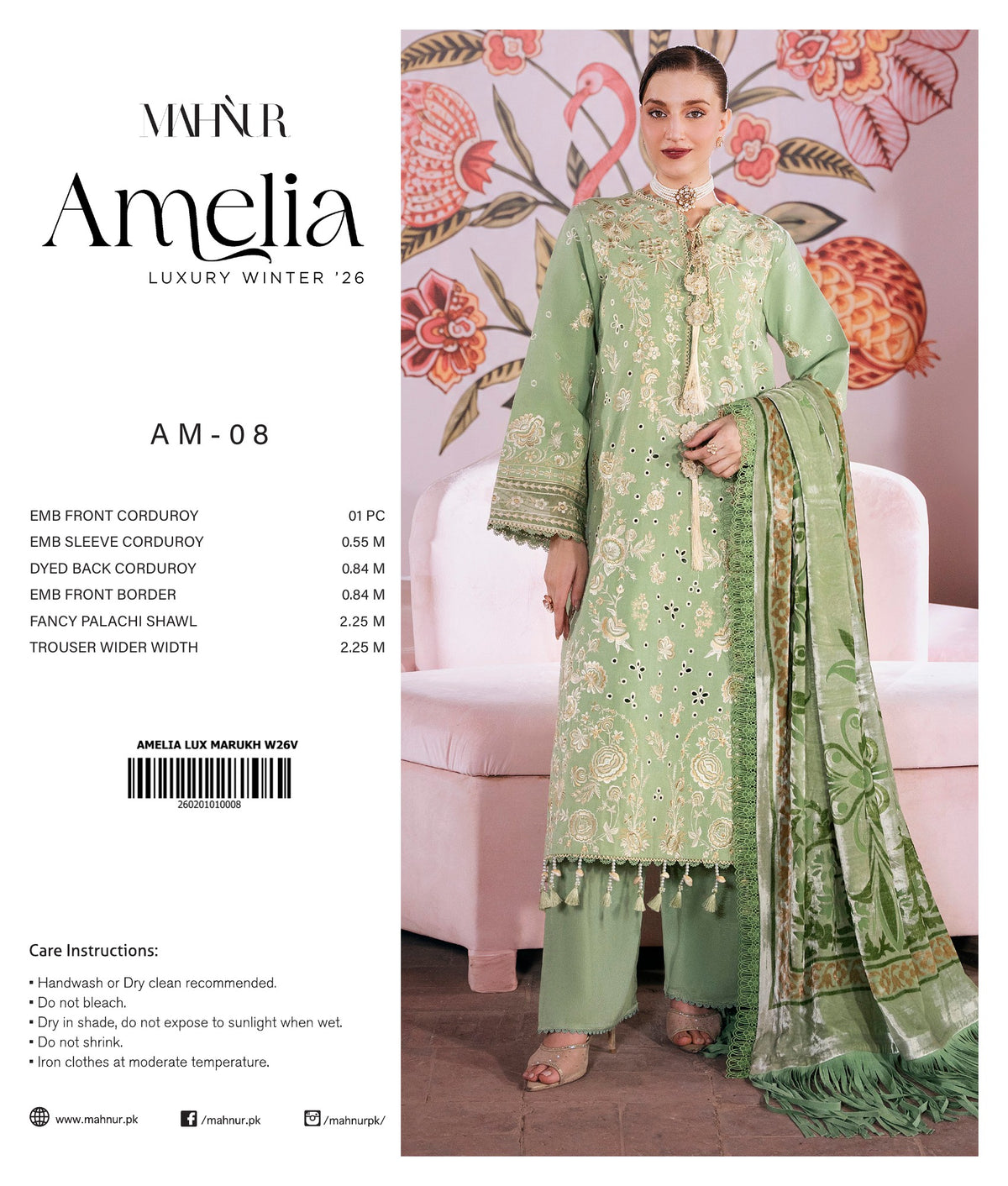 Alina three-piece unstitched premium embroidered suit by Libas e Ahmad