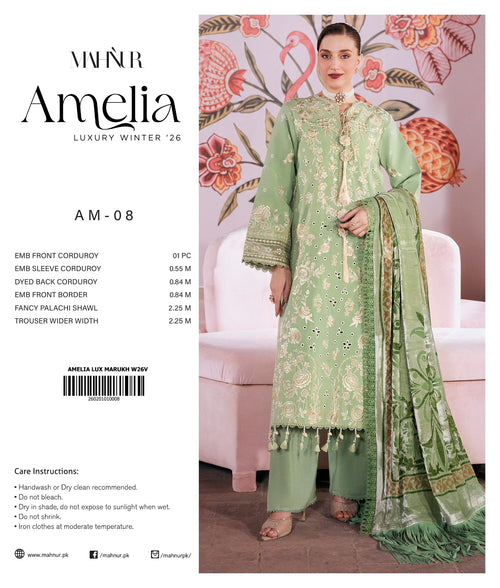 Alina three-piece unstitched premium embroidered suit by Libas e Ahmad