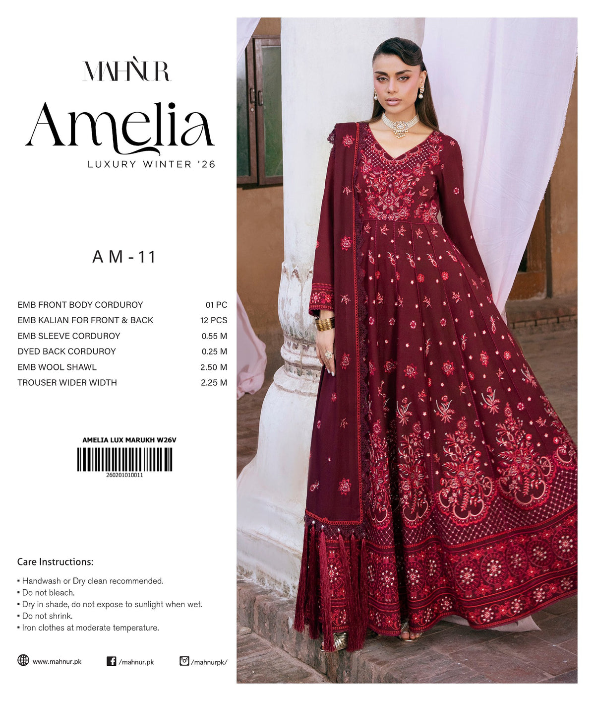 Laiba three-piece unstitched premium embroidered suit by Libas e Ahmad