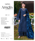 Areeba three-piece unstitched premium embroidered suit by Libas e Ahmad