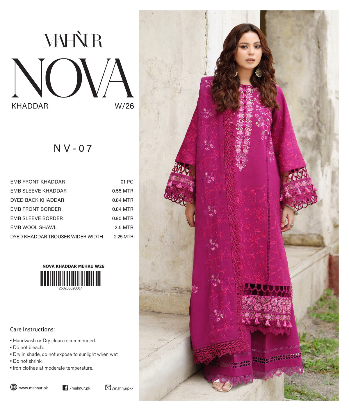 Hooria three-piece unstitched premium embroidered suit by Libas e Ahmad