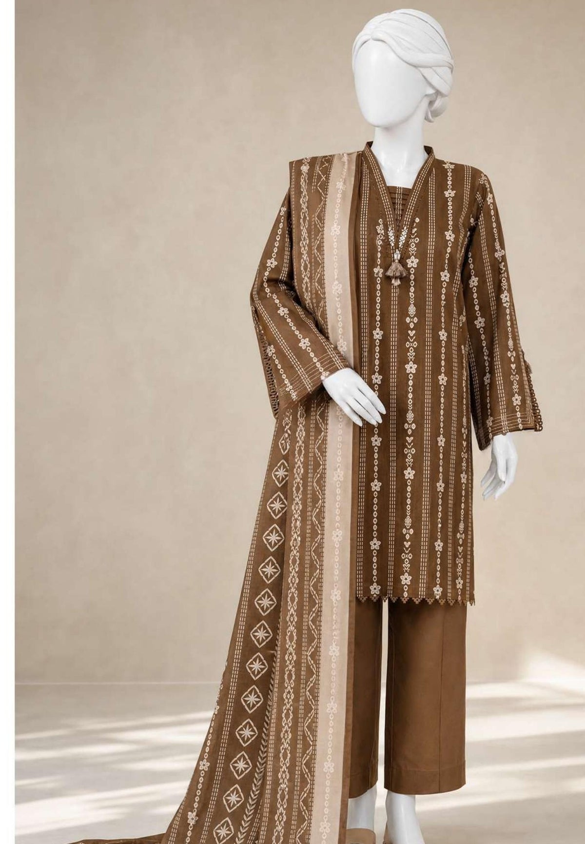 Camel - Viscose Winter Suit, textured viscose, 3-piece unstitched - view 1 of 2