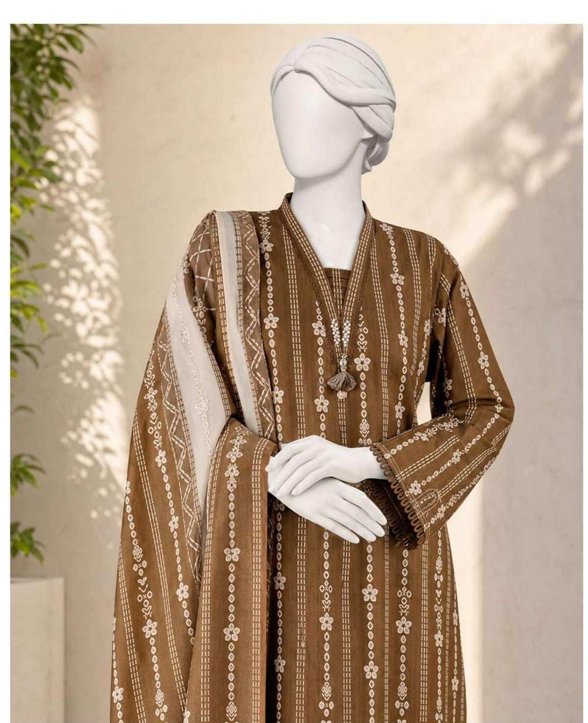 Camel - Viscose Winter Suit, textured viscose, 3-piece unstitched - view 2 of 2