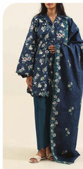 Dark Sea Green - Khaddar Winter Suit, premium khaddar, 3-piece unstitched