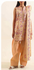 Light Orange - Khaddar Winter Suit, premium khaddar, 3-piece unstitched